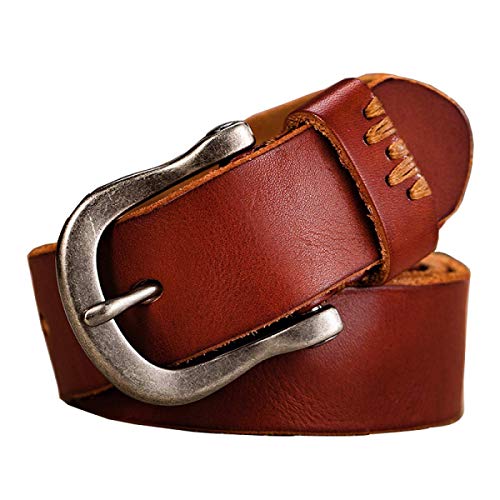 Autopeck Cinturón de Primavera Primera Capa de Piel de Vaca Hebilla de alfiler de Cuero de Mediana Edad cinturón de Moda diseño clásico Adecuado para Negocios y Ocio
