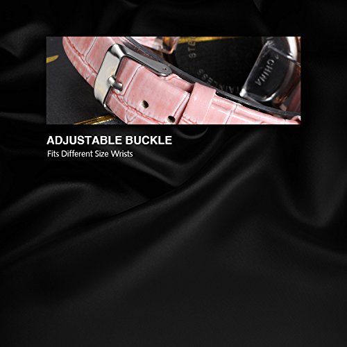 Avaner Rosa Reloj para Mujer La Torre Eiffel con Diamantes Reloj de Pulsera para Chica, Diseño Vintage Romantico Regalo Dia de la Madre