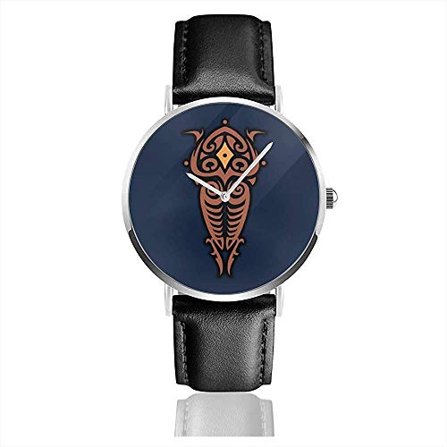 Avatar Legend of Korra Vaatu Relojes Reloj de Cuero de Cuarzo con Correa de Cuero Negro para Regalo de colección