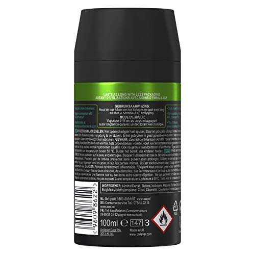 AXE Déodorant Homme Spray Compressé Apollo Frais 48h (Lot de 6x100ml)