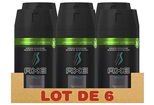 AXE Déodorant Homme Spray Compressé Apollo Frais 48h (Lot de 6x100ml)