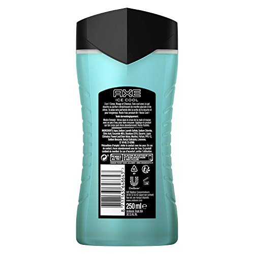 Axe - Gel de ducha Ice Cool 250 ml - Pacquete de 12