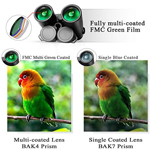 AYUTOY Prismaticos Profesionales,12x42 HD Prismaticos Vision Nocturna con Adaptador de Teléfono, Prismas BaK4 y FMC. Ideales para Observación de Aves, Senderismo, Astronomía y Camping