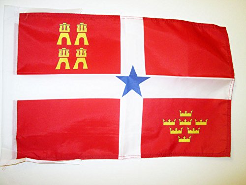 AZ FLAG Bandera de Murcia INDEPENDENTISTA 45x30cm - BANDERINA MURCIANISMO - NACIONALISTA MURCIANA 30 x 45 cm cordeles