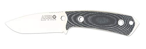 Azero y Salamandra Cuchillo EPSILON 239221 – Empuñadura de micarta Canvas, Acero ACX-380 (1.4116), 8,5 cm, Incluye Funda Caza , Supervivencia y Bushcraft + Portabotellas de regalo