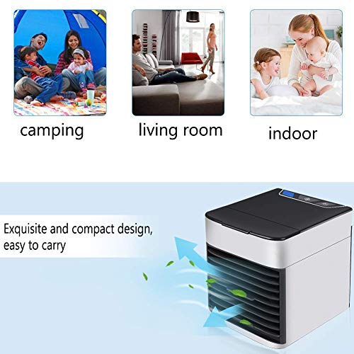 AZOREX Mini Aire Acondicionado Portátil Enfriador USB 10W Ventilador Personal Humidificación del Aire para Casa Oficina Camper 204-AirCooler