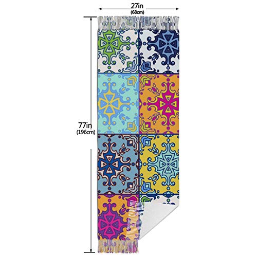 Azulejo de cerámica de Talavera mexicana Jersey unisex bufanda larga Cachemira pura accesorios de invierno súper cálidos 27 * 77 pulgadas