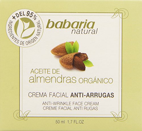 Babaria - Aceite de almendras orgánico - Crema facial anti-arrugas - 50 ml