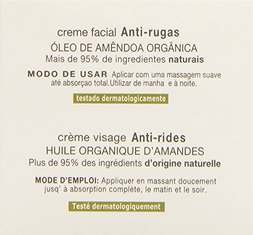 Babaria - Aceite de almendras orgánico - Crema facial anti-arrugas - 50 ml