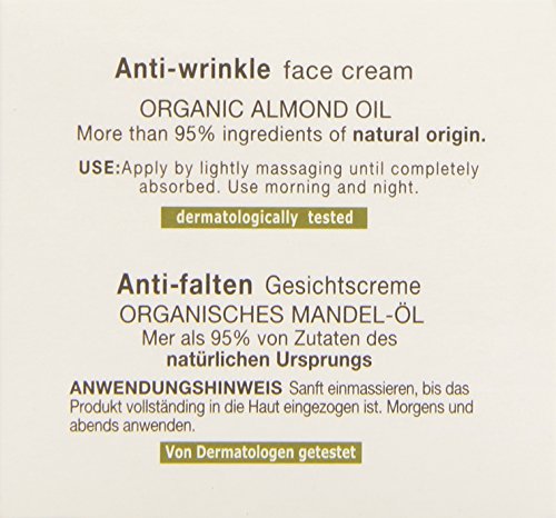 Babaria - Aceite de almendras orgánico - Crema facial anti-arrugas - 50 ml