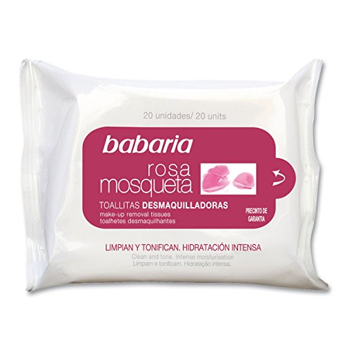 Babaria - Rosa Mosqueta Toallitas Desmaquilladoras, 20 Uds