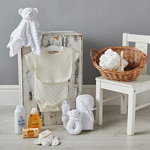 Baby Box Shop - Cesta regalo bebé - con artículos esenciales para niños recién nacidos - ropa de bebé - Manta de bebé y oso de peluche