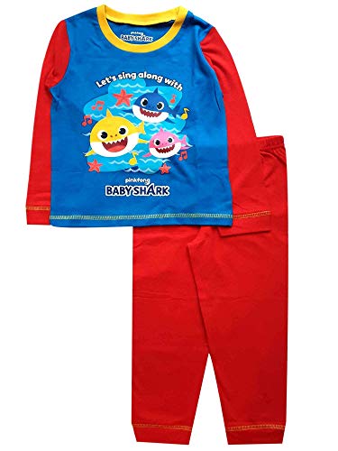 Baby Shark Pijama para niños y niñas Azul/Rojo 3-4 Años