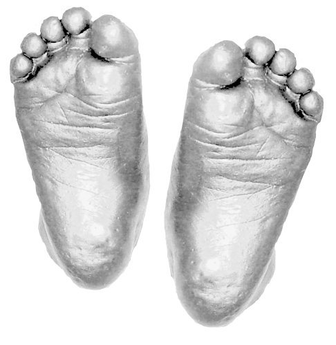 BabyRice – 3d bebé Plaster Casting Kit/moderno plateado peltre gris aspecto de metal para 3 fotos de apertura/plata emite una mano y pie