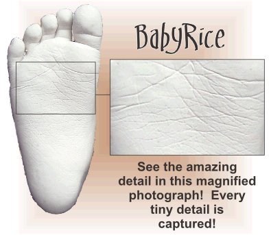 BabyRice – 3d bebé Plaster Casting Kit/moderno plateado peltre gris aspecto de metal para 3 fotos de apertura/plata emite una mano y pie