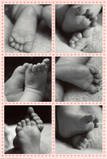 BabyRice – gran bebé casting Kit (ideal para gemelos.), 14,5 x 8,5 "rosa marco, montura de color negro, plata metálico pintura