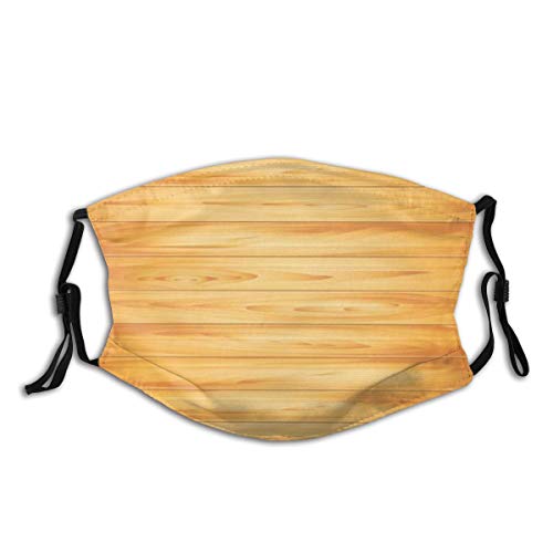 Balacla - Luz de textura de madera con filtro antipolvo para la cara, bufanda de boca, unisex, lavable, de algodón