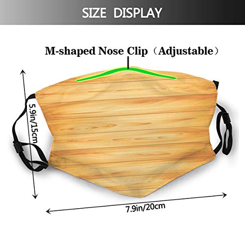 Balacla - Luz de textura de madera con filtro antipolvo para la cara, bufanda de boca, unisex, lavable, de algodón