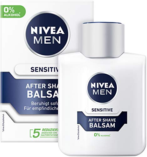 Bálsamo para después del afeitado Nivea Men Sensitive After Shave Balsam, paquete de 3 unidades (3 x 100 mililitros).