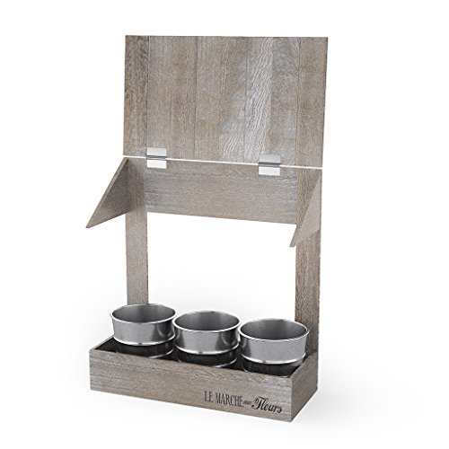 Balvi - Le Marché aux Fleurs huerto Urbano para Hierbas aromáticas en tú Cocina. con Capacidad para Tres Tipos de Plantas. No Incluye Tierra ni Semillas. Fabricado en Metal y Madera