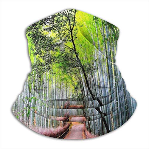 Bamboo Forest Road Nature Fashion Calentador de cuello de microfibra de esquí cálido