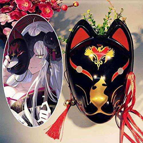Banane Unisex zorro máscara con borlas y cascabeles japoneses Kabuki Maskerade Kostüm máscara Halloween Christams Party Cosplay máscara animal máscara adultos para mujeres estudiantes de niños