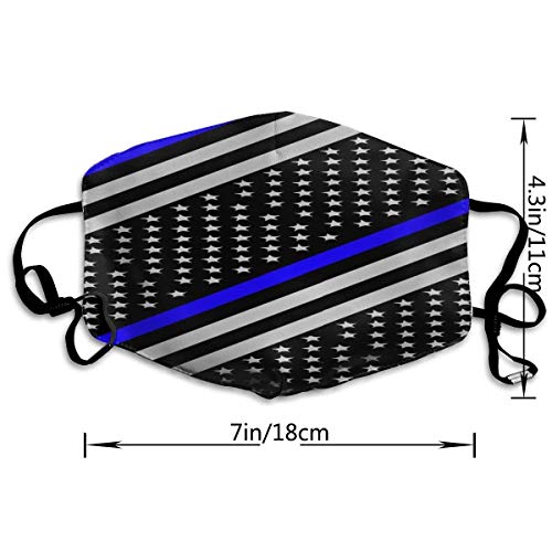 Bandanas unisex de cobertura completa con protección UV, polaina, línea azul, bandera estadounidense