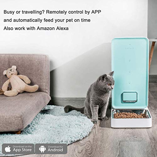 Bandeja de alimentación de Mascotas Alimentador automático Cuenco para Gatos Alimentador de Control Remoto Inteligente Cuenco para Perros