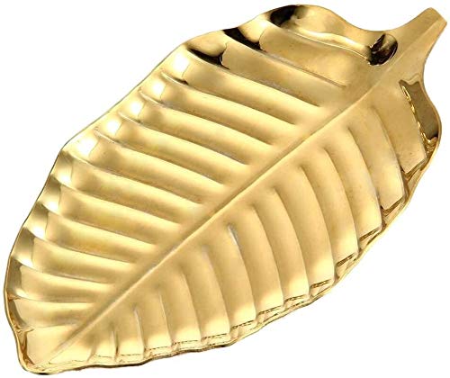 Bandejas de Acero Inoxidable Toalla, joyería de la Hoja de Oro Bowl, Muti-función bandejas de Toallas Organizador cosmético for la baratija de Anillo, Caramelo, joyería, Fruta, Postre (Color : -)