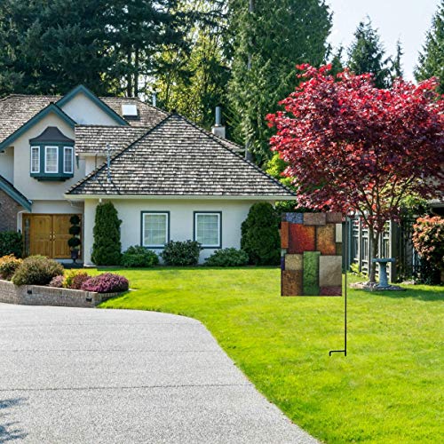 Bandera de arpillera cuadrada geométrica para jardín, doble cara, banderas de jardín, vacaciones, temporada al aire libre, regalo de 12 x 18
