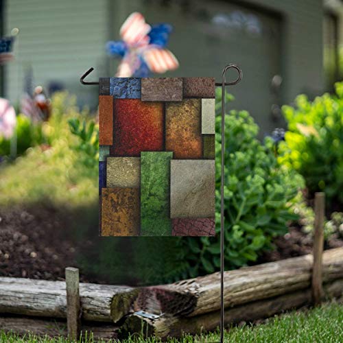 Bandera de arpillera cuadrada geométrica para jardín, doble cara, banderas de jardín, vacaciones, temporada al aire libre, regalo de 12 x 18