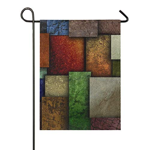 Bandera de arpillera cuadrada geométrica para jardín, doble cara, banderas de jardín, vacaciones, temporada al aire libre, regalo de 12 x 18