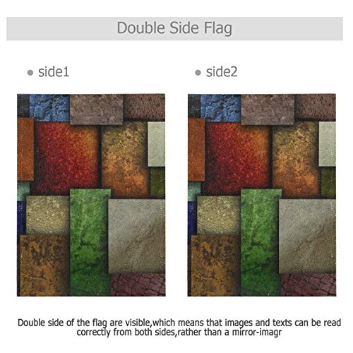 Bandera de arpillera cuadrada geométrica para jardín, doble cara, banderas de jardín, vacaciones, temporada al aire libre, regalo de 12 x 18