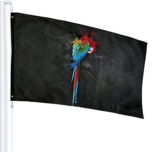 Bandera para jardín, bandera de patri, para exteriores, jardín, divertida, para jugar al tenis de mesa, al aire libre, jardín, para pared, césped, decoración del hogar, 3 x 5 pies, guacamayo sZyzixuN