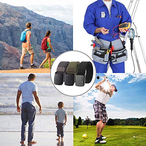 Bansga Cinturón táctico militar Hombres Hebilla metálica Espesar Cinturones de lona de nylon para hombres(Gris oscuro)