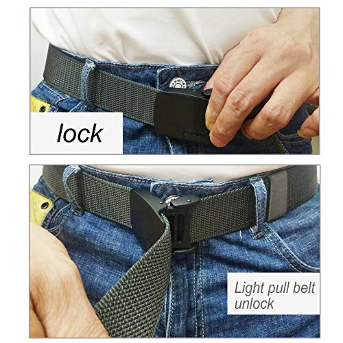 Bansga Cinturón táctico militar Hombres Hebilla metálica Espesar Cinturones de lona de nylon para hombres(Gris oscuro)