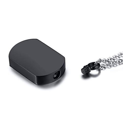 Baoblaze Colgante de Collar de Urna de Cremación Puede Abrir de Joyas en Acero Inoxidable para Ceniza - Negro
