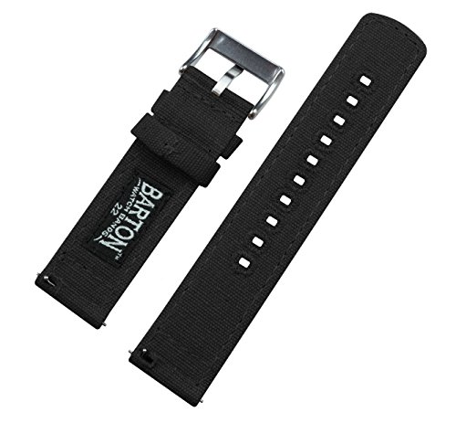 Barton Watch Bands - Correas de tela para reloj de pulsera con cierre rápido - Disponible en varios colores y anchos  (18mm, 20mm y 22mm)