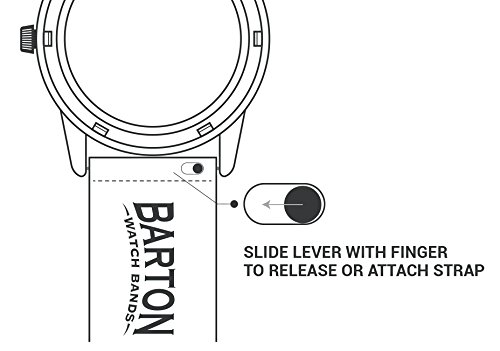 Barton Watch Bands - Correas de tela para reloj de pulsera con cierre rápido - Disponible en varios colores y anchos  (18mm, 20mm y 22mm)
