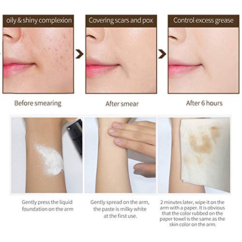 Base de Maquillaje,Foundation Color Changing,Concealer Cover Cream,Match Perfection Foundation Base de Maquillaje Mate Cepillo,BB Cream