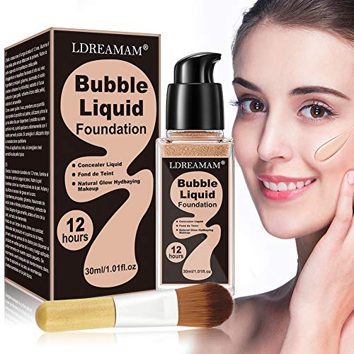 Base de Maquillaje,Foundation Color Changing,Concealer Cover Cream,Match Perfection Foundation Base de Maquillaje Mate Cepillo,BB Cream