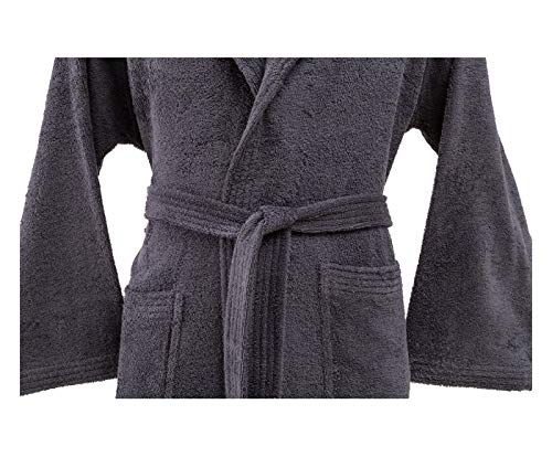 Bassetti - Albornoz con capucha para hombre/mujer, disponible en varias tallas y colores, 100% algodón negro gris oscuro Taglia XL