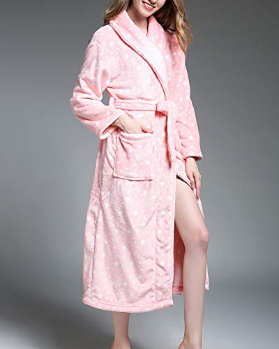 Bata de Baño para Hombre y Mujer para Ducha, SPA, Hotel, Vacaciones Rosado S