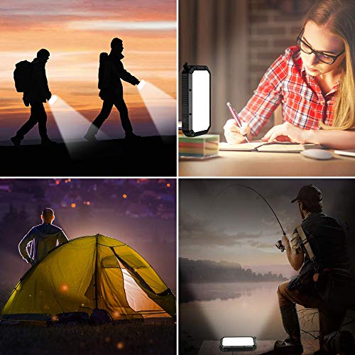 Batería Externa 25000mAh, Cargador Solar Carga Rápida Power Bank con 3 Salidas USB de Teléfono Celular, Power Bank movil Linterna 36 LED Cargador Solar Portatil para Android iOS y Viajes Campamento
