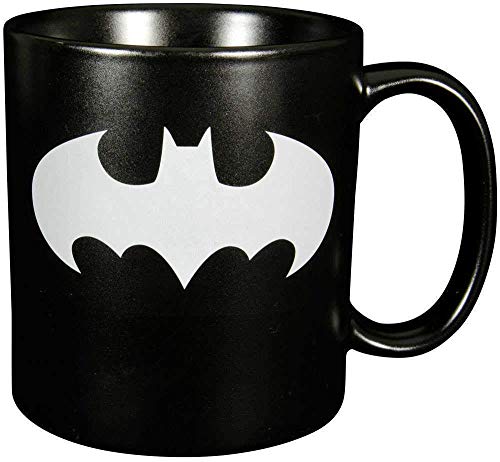 Batman 0122040 XXL Taza "Símbolo de Batman", cerámica, negro, aprox. 700 ml., 16 x 11,5 x 13,2 cm.