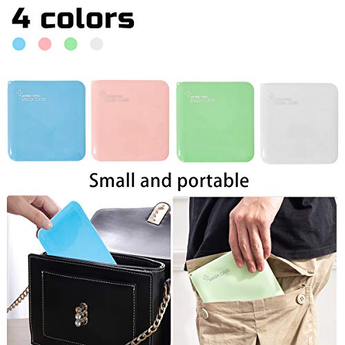 BCASE, Pack de 4 Estuches, Porta Mascarillas, Reutilizables e Ideales para Guardar y Proteger las Mascarillas, Fáciles de Limpiar, Color Azul y Verde.