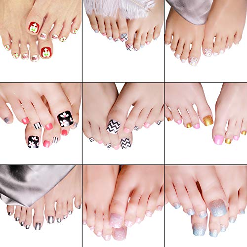 Beashine Falsa uña, Fake Nails, Francesa Falso Acrílico Falso de para uñas de Gel uñas Profesional extremidades Falso Consejos de Uñas de los pies (21 Lindo Cereza -29 gradiente Verde Lago)