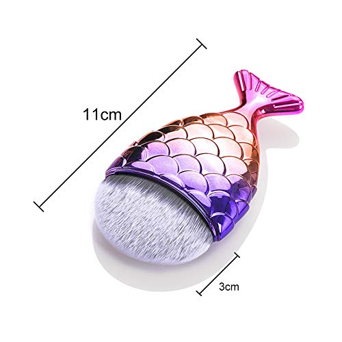 Beashine Pinceles de Maquillaje, 1pcs Cosméticos Cepillo, Set Brochas Maquillaje para Ojos Cejas Base de Maquillaje Polvos Crema (Mango Rosa Dorado púrpura-Pelo de Pico Azul grisáceo)