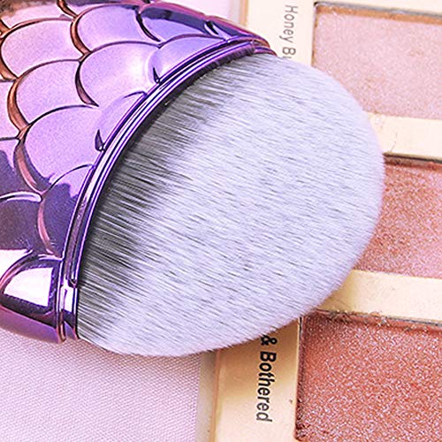 Beashine Pinceles de Maquillaje, 1pcs Cosméticos Cepillo, Set Brochas Maquillaje para Ojos Cejas Base de Maquillaje Polvos Crema (Mango Rosa Dorado púrpura-Pelo de Pico Azul grisáceo)