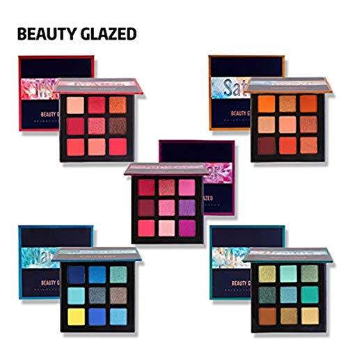 Beauty Glazed 9 colores Maquillaje impermeable Paleta Cosméticos Waterproof Matte and Shimmer Paleta de sombras de ojos altamente pigmentadas Powder Make Up# 03
